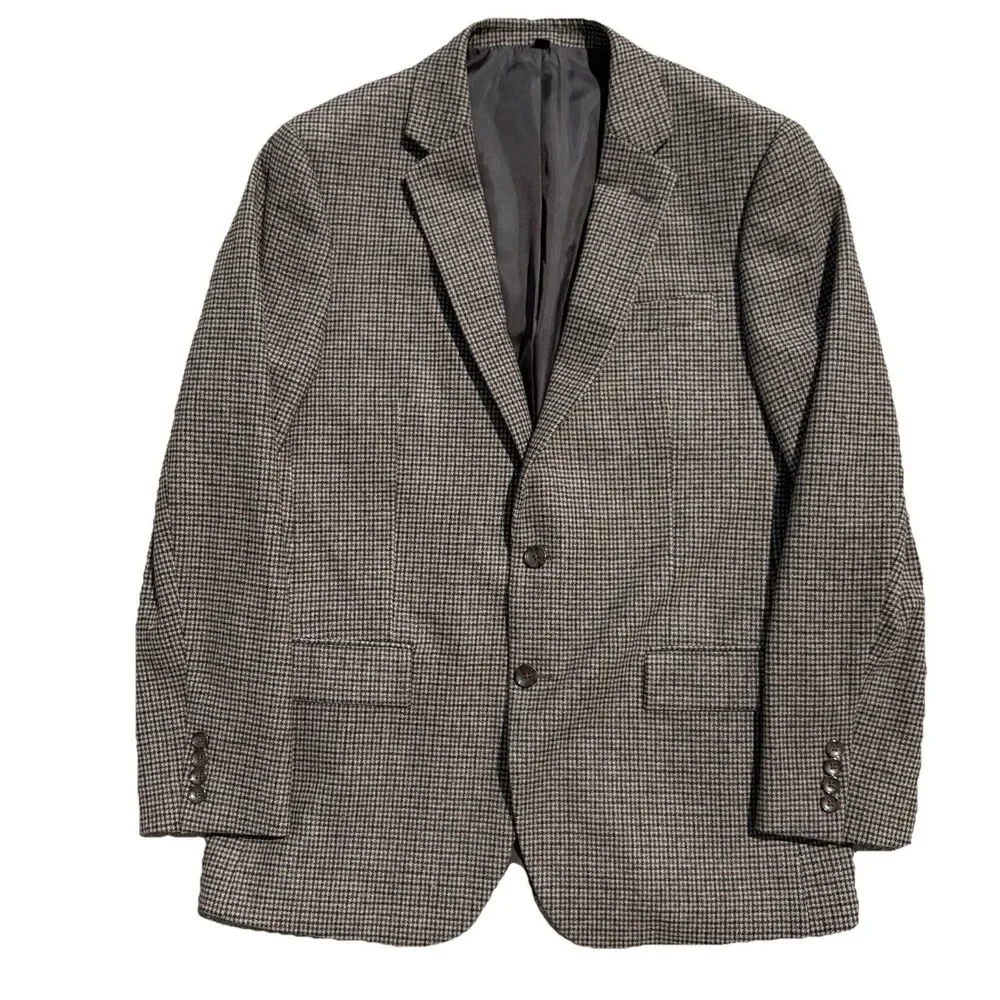 JCrew Thompson Blazer Jacket Mens 42 Brown Wool Blend Tweed Fleck Sport Coat NEW
